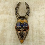 NOVICA Decorative Wood Mask Multicolor - BRB8AFA4R