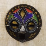 NOVICA Decorative Zambian Wood Mask Multicolor 'My Bride' - BL6AVXEH5