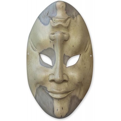 NOVICA Theater Reversible Hand Carved Crocodile Wood Wall Mask Comedy and Tragedy' - BKGCW570Q