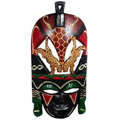 Stoneage Arts Global Maasai Decorative Cheetah Mask Hand Made in Kenya - BIHEJU0FA