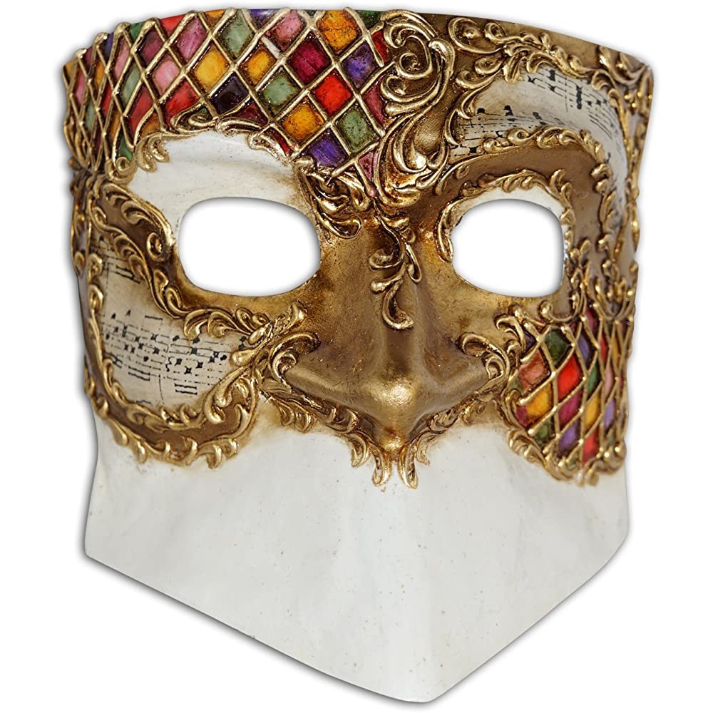 Venetian Half Face Mask Bauta Matteo for Men - B5CY8CH6H