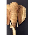 Wood Carved Elephant African Mask Wall Hanging Decor For Luck & Fortune Premium Quality- LARGE SIZE OMA BRAND - BRHWY8V99