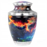 Aluminum Decorative Funeral Urns for Cremated Human Ash Remains Storage | Beautiful Galaxy Funeral Pot for Pet Loss & Loved Ones | Large Size Engraved Metal Urns Premium Finish Orion Nebula - BUN9VQL0O