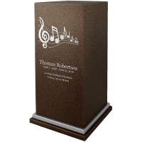 Amaranthine Urns Music Cremation Urn with Custom Engraving Adult Size Funeral Urn for Ashes Bronze Color Option Eaton SE Style Made in USA - BCCWT2C4A