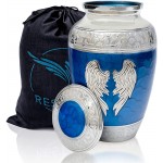 Angel Wings Ashes urn. Blue Cremation urns for Ashes Adult Male and Female. Decorative urns for Human Ashes by Restaall - BHREC3D4U