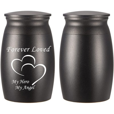 BGAFLOVE Beautiful Custom Keepsake Urn for Human or Pet Ashes Personalized 2.8" Tall Small Cremation Urns Handcrafted Black Decorative Urns for Funeral Can Engraved Date Name Urn for Sharing - B8CBXX3R7