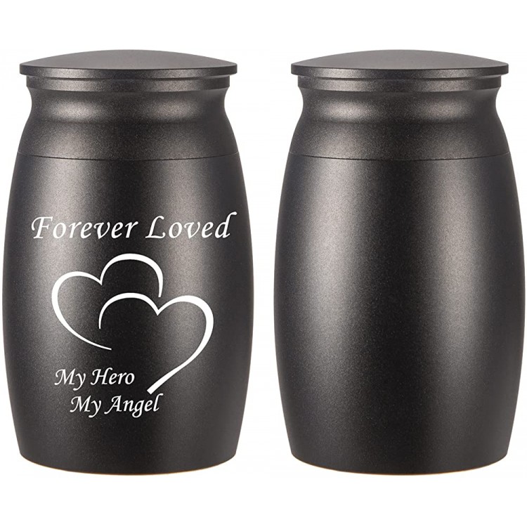 BGAFLOVE Beautiful Custom Keepsake Urn for Human or Pet Ashes Personalized 2.8 Tall Small Cremation Urns Handcrafted Black Decorative Urns for Funeral Can Engraved Date Name Urn for Sharing - B8CBXX3R7