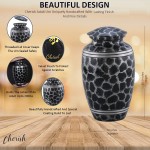 Cherish Cremation Urns for Ashes for Adult Male Decorative Urns for Human Ashes Adult Male & Female Crematory Burial Funeral Urns for Ashes with Velvet Bag Black Cloud - BW8VVBS52