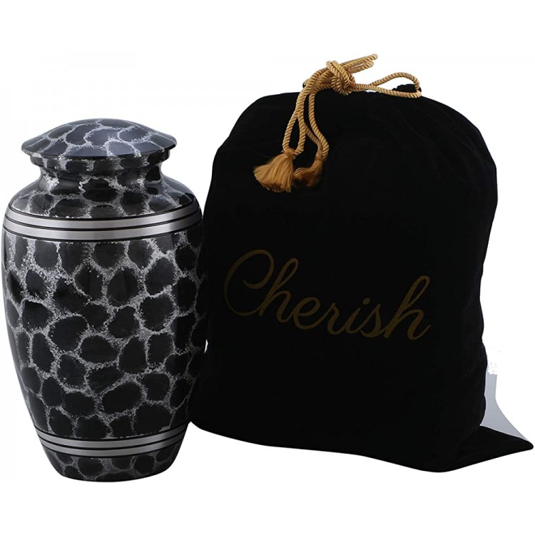 Cherish Cremation Urns for Ashes for Adult Male Decorative Urns for Human Ashes Adult Male & Female Crematory Burial Funeral Urns for Ashes with Velvet Bag Black Cloud - BW8VVBS52