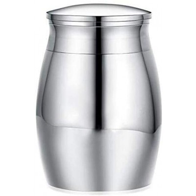 DOT JEWELRY Stainless Steel Small Urns for Human Ashes Mini Decorative Urns for Mom Dad Friend Silver Customizable - BR6UIZKYE