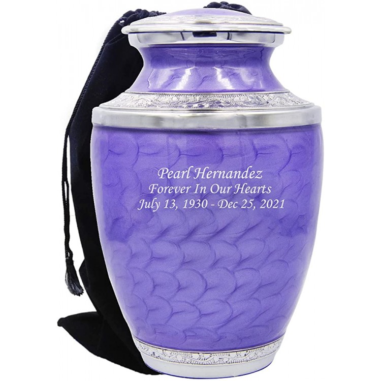 Extra Large Purple Companion Human Funeral Cremation Urn Personalized Double Urn for Two Adults - BN8PY2T6M