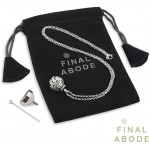 Final Abode Cremation Memorial Urn for Ashes and Stainless Steel Pendant Necklace White Funeral Burial Engravable Urn Pendant with Chain Engraved Protective Black Velvet Bag for Transport - B9W6MTSG2