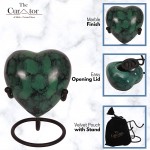 Green Heart Keepsake Urn Mini Ash Urn with Display Stand Small Handcrafted Cremation Urn for Ashes Perfect for Adults & Infants Tribute to Unseen Unheard but Always Near - BP296ORTY