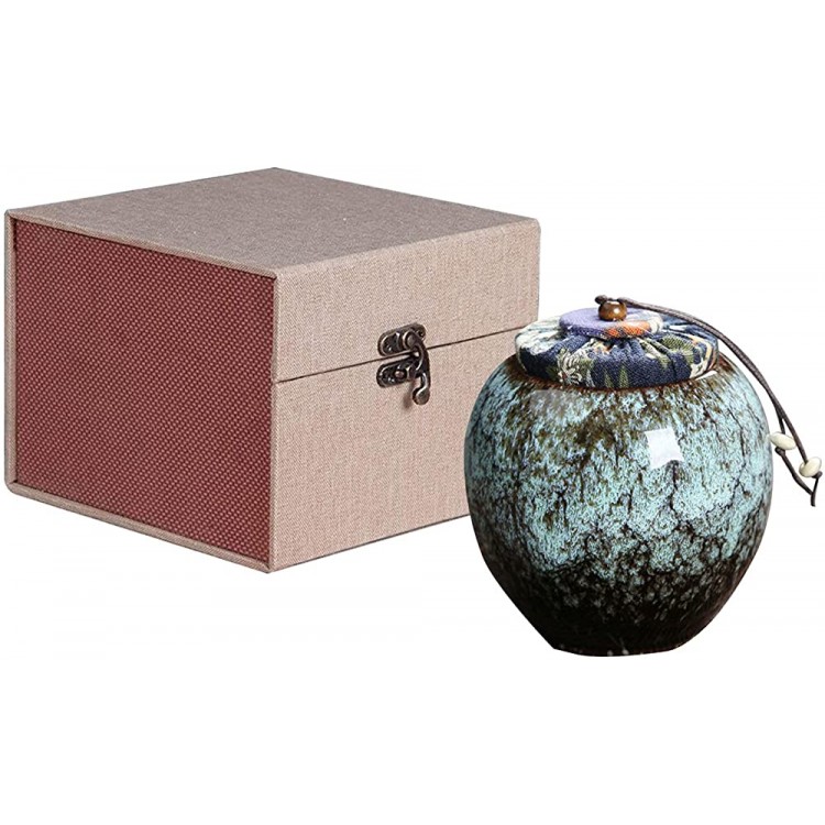 HGG Small Blue Keepsake Cremation Urns Mini Decorative Urn Ashes Keepsake Memorial Ashes Whit Box Holder Mini Decorative Urn Made of Ceramic -Cremation Urns for Pet or Human Ashes HTYB-us-GZ013-fba - B24QIRK5Y