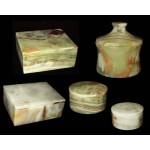 Khan Imports Small Onyx Stone Urn for Ashes Decorative Sharing or Marble Keepsake Urn Box - BUJ7Y0DMY