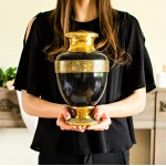 Large Urns for Human Ashes Adult Male and Female Black Gold for Home Funeral Columbarium Decorative Cremation Urns for Adult Ashes for Men and Women Medium to Large Size up to 220 lbs - B02B0O80X