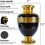 Large Urns for Human Ashes Adult Male and Female Black Gold for Home Funeral Columbarium Decorative Cremation Urns for Adult Ashes for Men and Women Medium to Large Size up to 220 lbs - B02B0O80X