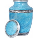 Luxury & Decorative Urns for Human Ashes Cremation Aluminum Urns Set with Lid Memorials Adult Urn for Funeral Burial Columbarium or Home Cremation Urns for Human Ashes 11 Inches by INDUS LIVING - B0OUDI0EE