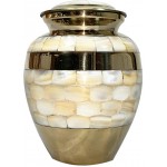 NWA Custom Engraved Brass Mother of Pearl Small Size urn - BIYGDMMYP
