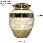 NWA Custom Engraved Brass Mother of Pearl Small Size urn - BIYGDMMYP
