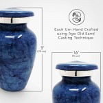 Pisces Blue Small Aluminum Keepsake Cremation Urn | Choose from 4 Unique Colors | Mini Metal Sharing Personal Funeral Urn for Pet or Human Ashes | Create Your Own Assortment - BOBHAKIHZ