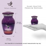 Purple Hummingbird Keepsake Urns Mini Urns for Human Ashes Set of 4 with Box & Bags Small Cremation Urns Purple Honor Your Loved One with Hummingbird Urns Perfect Purple Urns for Men & Women - BEJQBGD9A