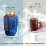 Small Urns for Human Ashes Set of 2 Keepsake Urns for Human Ashes 4.7*2.95'' Urns for Ashes Adult Male Female Blue & Green Ceramic Cremation Decorative Urns Sharing Memorial Funeral Tokens - BB2D48Z0Z
