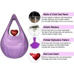 Teardrop Heart of Love Urns Cremation Urns for Human Ashes Adult for Funeral Burial Niche Home or Columbarium Decorative Urns for Ashes Adult for Female Male Purple Cremation Urns Large - BT3FG3N2Q
