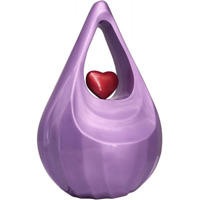 Teardrop Heart of Love Urns Cremation Urns for Human Ashes Adult for Funeral Burial Niche Home or Columbarium Decorative Urns for Ashes Adult for Female Male  Purple Cremation Urns Large - BT3FG3N2Q