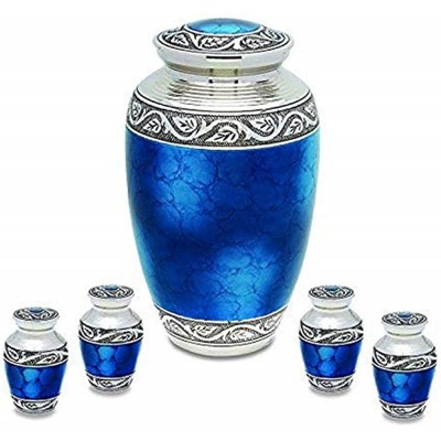 UrnsDirect2U Grecian Blue Adult with Four Tokens Decorative-urns - B75YO0QMU