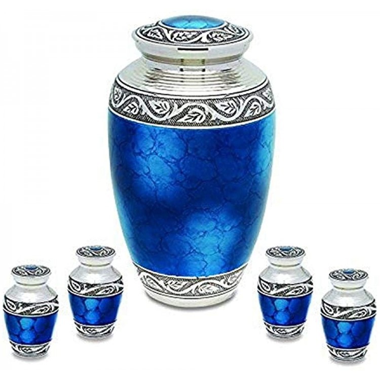 UrnsDirect2U Grecian Blue Adult with Four Tokens Decorative-urns - B75YO0QMU