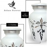 White Keepsake Cremation Urns Small White Urns Set of 4 with Premium Box & Bags Honor Your Loved One with Handcrafted Mini Urns White Unique Funeral Urns for Human Ashes Adult Male & Female - BF8H5H1FM
