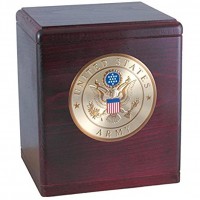 Wood Cremation Urn Rosewood Freedom Military Army - BIT9ON1DK