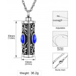 XIUDA Crystal Cremation Urn Necklace for Ashes Keepsake Cremation Jewelry for Human Ashes Stainless Steel Memorial Pendant with Flower - BIKKI6TOH