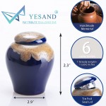 Yesand Ceramic Small Urns for Human Ashes Cremation Urns Mini Ashes Keepsake Decorative Urn Funeral Keepsake Memorial and Burial Ash Storage for Pet or Human - BX1AVU528